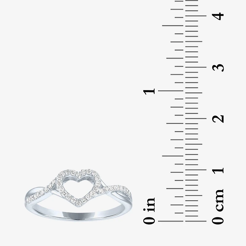 Heart (Gh / Si2 I1) Womens 1/6 CT. T.W. Lab Grown White Diamond 10K Gold Cocktail Ring
