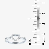 Heart (Gh / Si2 I1) Womens 1/6 CT. T.W. Lab Grown White Diamond 10K Gold Cocktail Ring