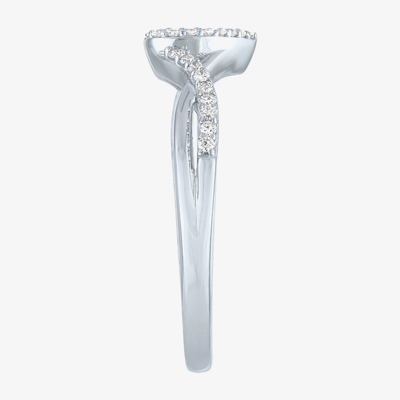 Heart (Gh / Si2 I1) Womens 1/6 CT. T.W. Lab Grown White Diamond 10K Gold Cocktail Ring