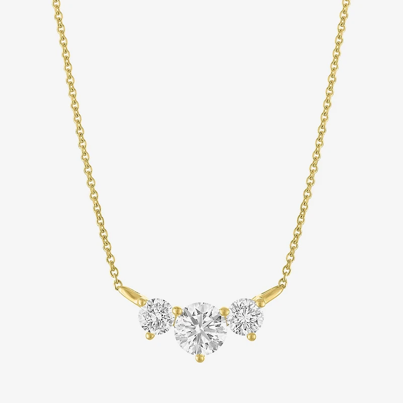 (Si2-I1/G-H) Womens 1 CT. T.W. Lab Grown White Diamond 10K Gold 18 Inch Pendant Necklace