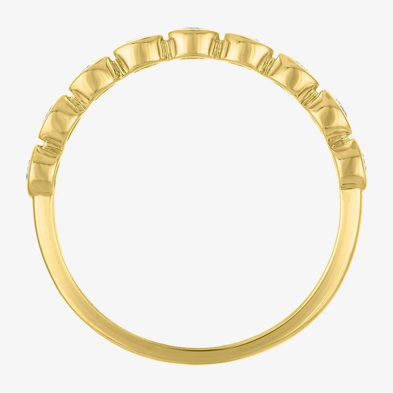 (G-H / Si2-I1)\T Womens 1/4 CT. T.W. Lab Grown White Diamond 10K Gold Anniversary Wedding Band