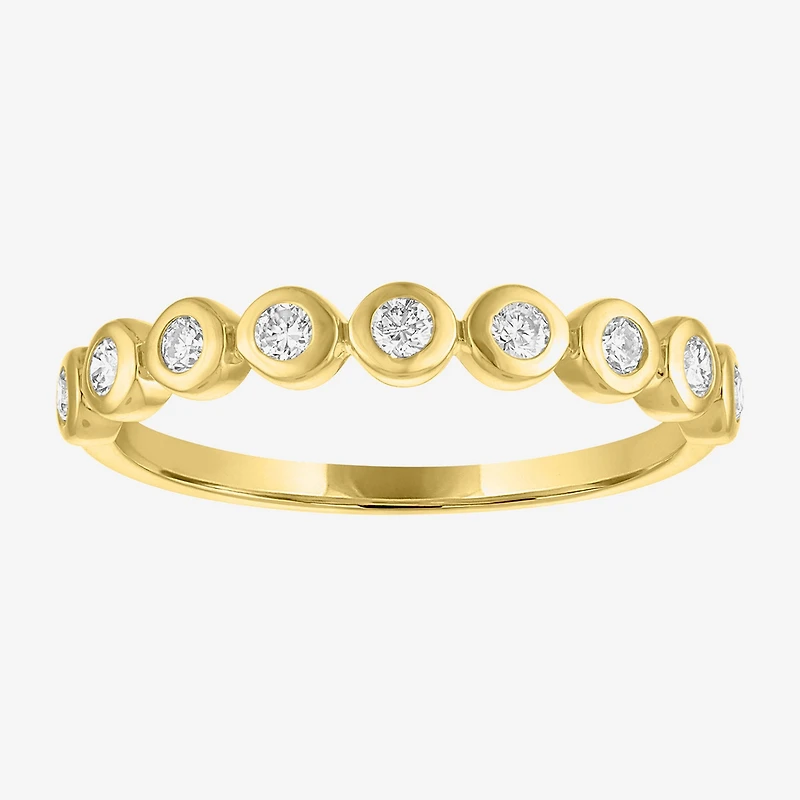 (G-H / Si2-I1)\T Womens 1/4 CT. T.W. Lab Grown White Diamond 10K Gold Anniversary Wedding Band