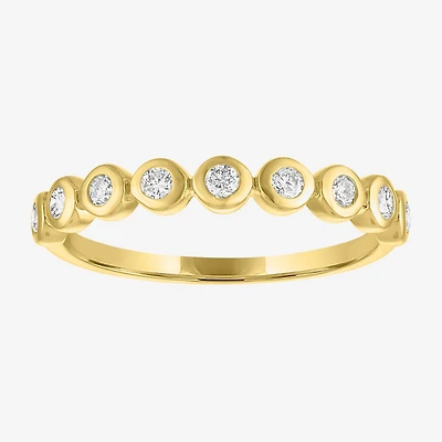 (G-H / Si2-I1)\T Womens 1/4 CT. T.W. Lab Grown White Diamond 10K Gold Anniversary Wedding Band