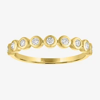 (G-H / Si2-I1)\T Womens 1/4 CT. T.W. Lab Grown White Diamond 10K Gold Anniversary Wedding Band
