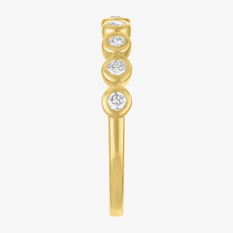 (G-H / Si2-I1)\T Womens 1/4 CT. T.W. Lab Grown White Diamond 10K Gold Anniversary Wedding Band