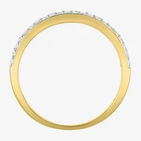 (G-H/ Si2-I1) Womens 2MM 1/6 CT. T.W. Lab Grown White Diamond 10K Gold Heart Anniversary Wedding Band