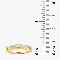 (G-H/ Si2-I1) Womens 2MM 1/6 CT. T.W. Lab Grown White Diamond 10K Gold Heart Anniversary Wedding Band