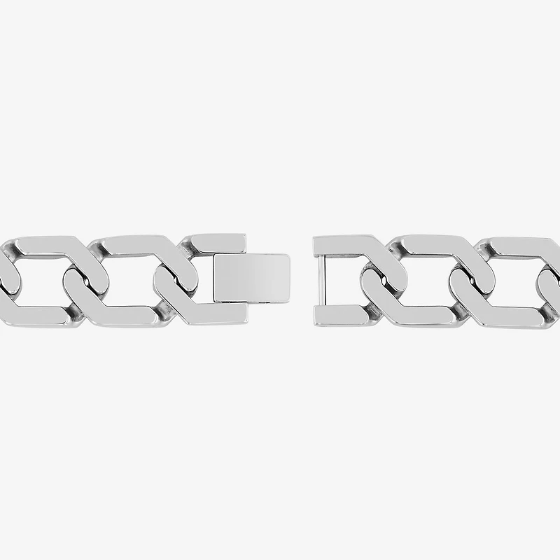 Mens Stainless Steel Solid 8 3/4 Inch Link Bracelet
