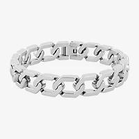 Mens Stainless Steel Solid 8 3/4 Inch Link Bracelet