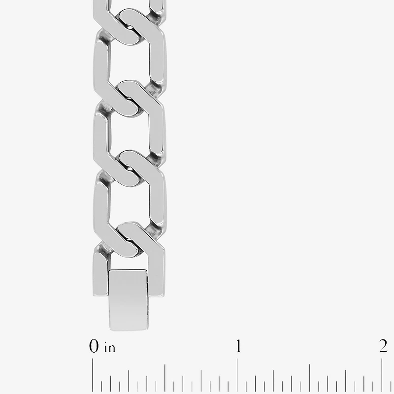 Mens Stainless Steel Solid 8 3/4 Inch Link Bracelet