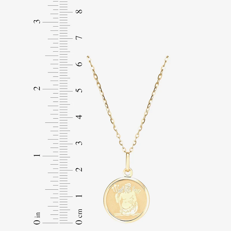 LIMITED QUANTITIES! Womens 14K Gold Round 18 Inch Zodiac Pendant Necklace