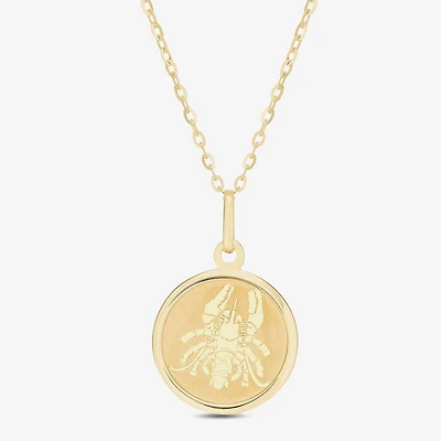 LIMITED QUANTITIES! Womens 14K Gold Round 18 Inch Zodiac Pendant Necklace