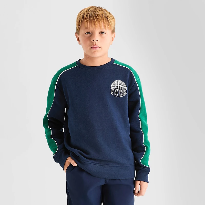 Xersion Little & Big Kid Boys Crew Neck Fleece Long Sleeve Sweatshirt