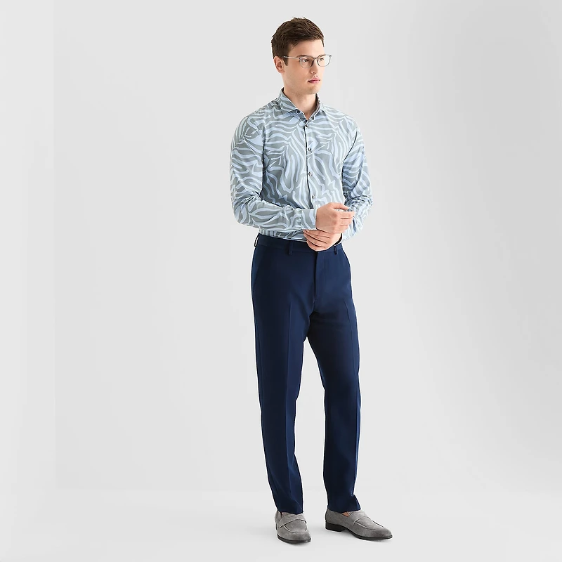 J. Ferrar Ultra Comfort Mens Long Sleeve Regular Fit Wrinkle Free Button-Down Shirt