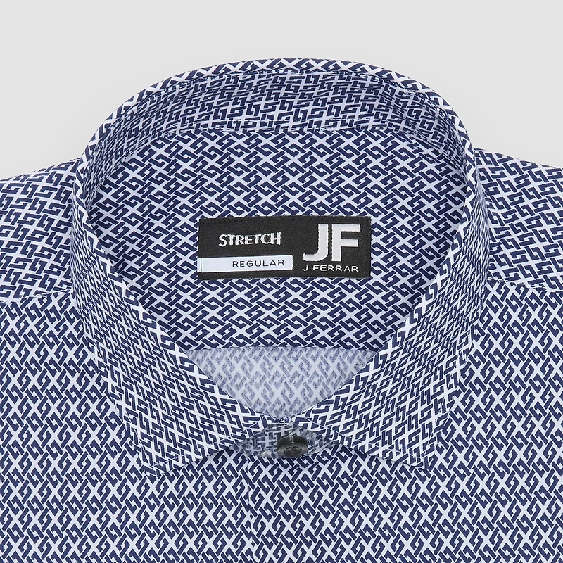 J. Ferrar Ultra Comfort Mens Regular Fit Stretch Fabric Wrinkle Free Long Sleeve Dress Shirt