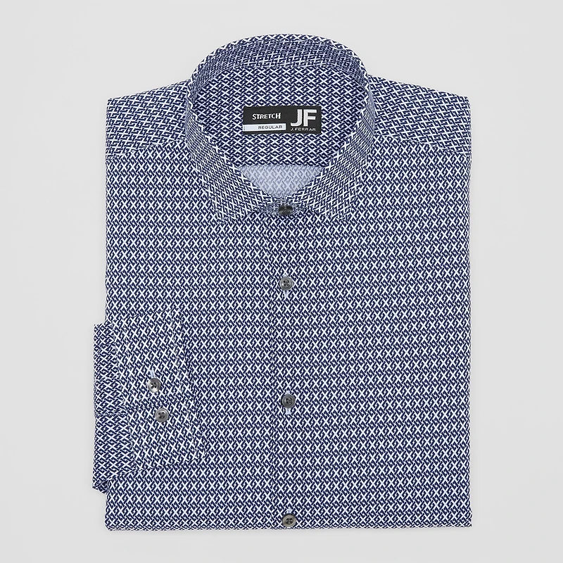 J. Ferrar Ultra Comfort Mens Regular Fit Stretch Fabric Wrinkle Free Long Sleeve Dress Shirt