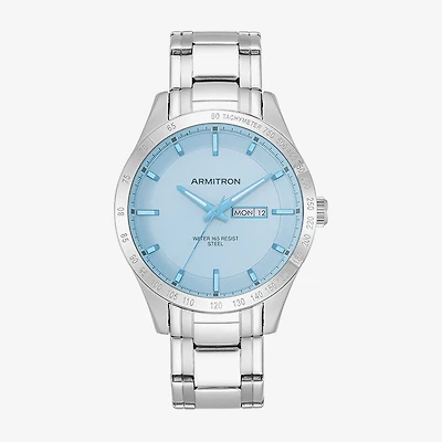 Armitron Mens Silver Tone Stainless Steel Bracelet Watch 20-5174lbsv