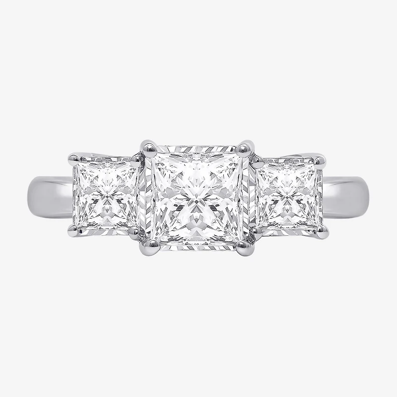 (I / Si2) Womens 2 CT. T.W. Lab Grown White Diamond 3-Stone Engagement Ring