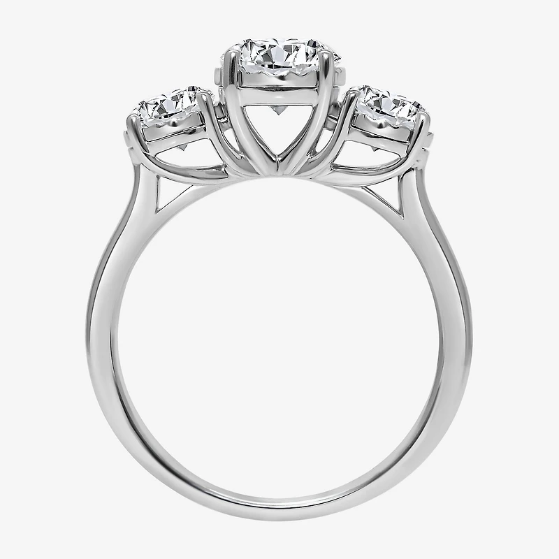 (I / Si2) Womens 2 CT. T.W. Lab Grown White Diamond Round 3-Stone Engagement Ring