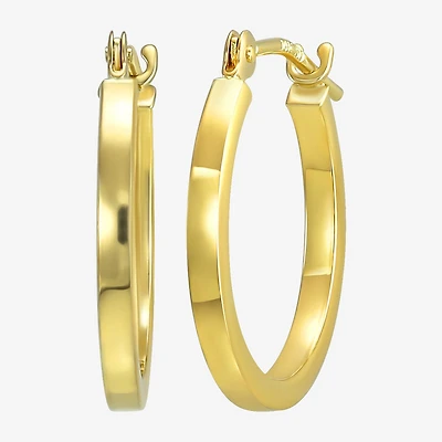 Womens 14K Gold 15.2mm Hoop Earrings
