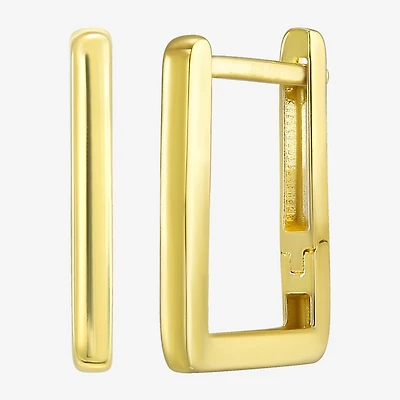 Womens 14K Gold 13mm Square Hoop Earrings