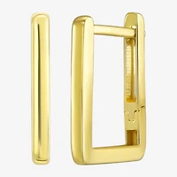 Womens 14K Gold 13mm Square Hoop Earrings