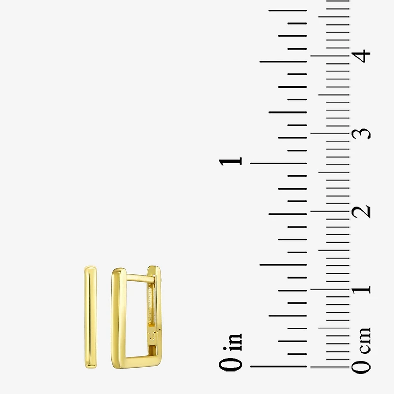 Womens 14K Gold 13mm Square Hoop Earrings