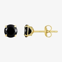 Womens Cubic Zirconia 14K Gold Round 2 Pair Earring Set