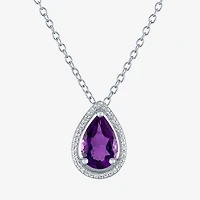 2-pc.Birthstone Necklace Set Pure Silver Over Brass