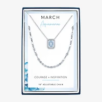 2-pc.Birthstone Necklace Set Pure Silver Over Brass