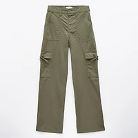 Vanilla Star Bow Big Kid Girls Wide Leg Cargo Pant