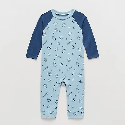 Okie Dokie Baby Boys Crew Neck Long Sleeve Jumpsuit