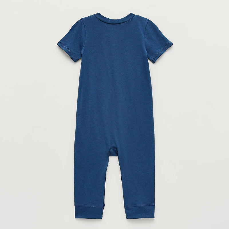 Okie Dokie Baby Boys V Neck Short Sleeve Jumpsuit