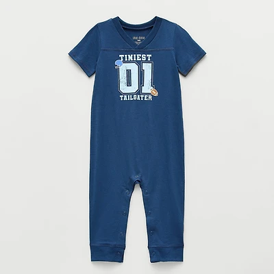 Okie Dokie Baby Boys V Neck Short Sleeve Jumpsuit