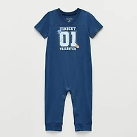 Okie Dokie Baby Boys V Neck Short Sleeve Jumpsuit