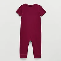Okie Dokie Baby Boys V Neck Short Sleeve Jumpsuit