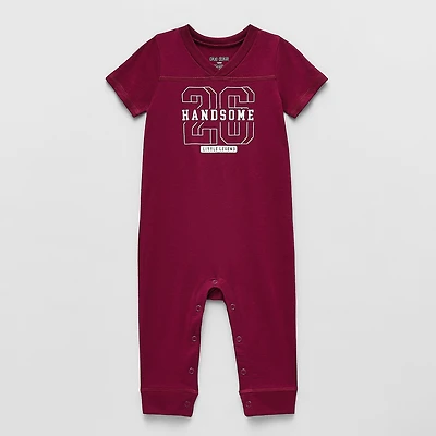 Okie Dokie Baby Boys V Neck Short Sleeve Jumpsuit