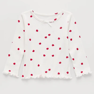 Okie Dokie Baby Girls Crew Neck Long Sleeve T-Shirt