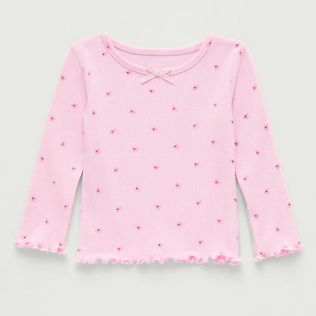 Okie Dokie Baby Girls Crew Neck Long Sleeve T-Shirt