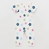 Okie Dokie Baby Girls Crew Neck Short Sleeve Jumpsuit