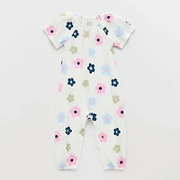 Okie Dokie Baby Girls Crew Neck Short Sleeve Jumpsuit