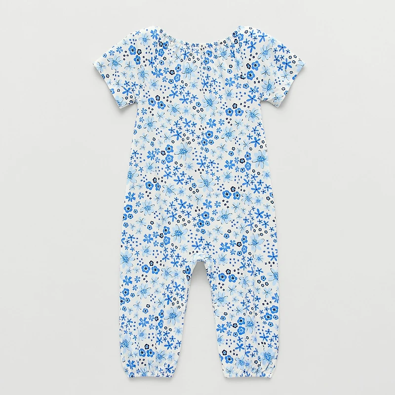Okie Dokie Baby Girls Crew Neck Short Sleeve Jumpsuit