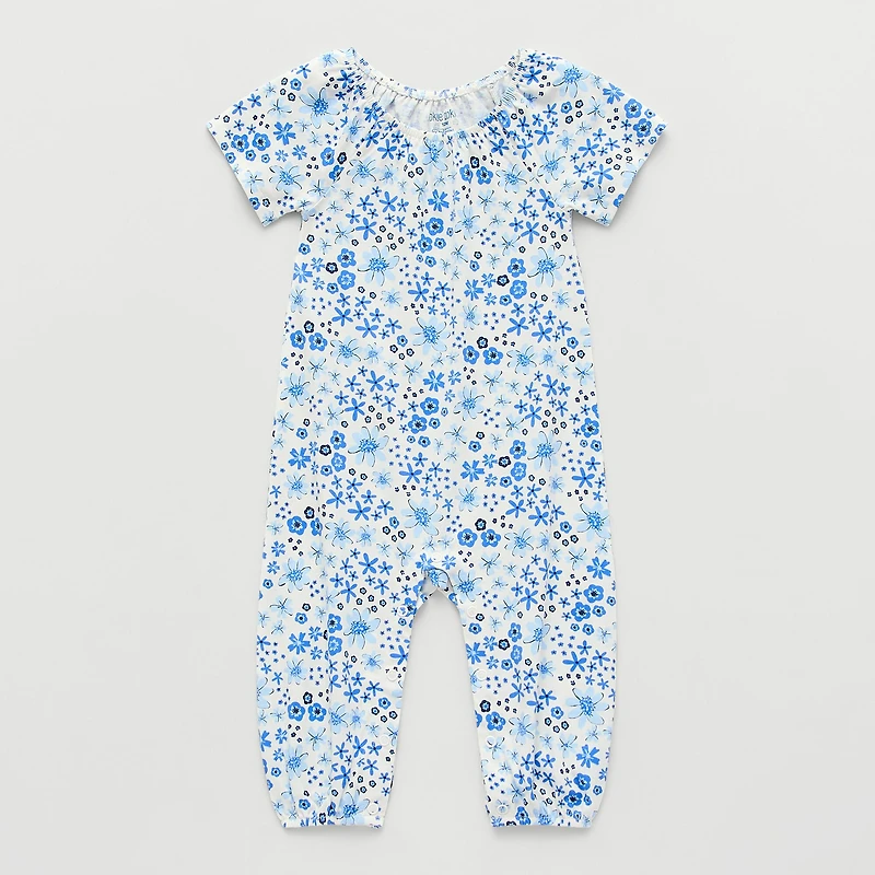Okie Dokie Baby Girls Crew Neck Short Sleeve Jumpsuit