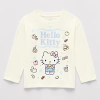 Toddler Girls Crew Neck Long Sleeve Regular Fit Hello Kitty Graphic T-Shirt
