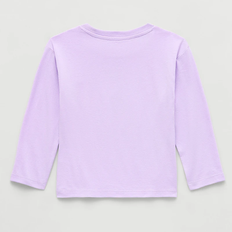 Toddler Girls Crew Neck Long Sleeve Regular Fit Bluey Graphic T-Shirt