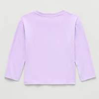 Toddler Girls Crew Neck Long Sleeve Regular Fit Bluey Graphic T-Shirt