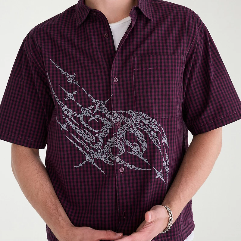AEROPOSTALE Mens Short Sleeve Boxy Fit Button-Down Shirt