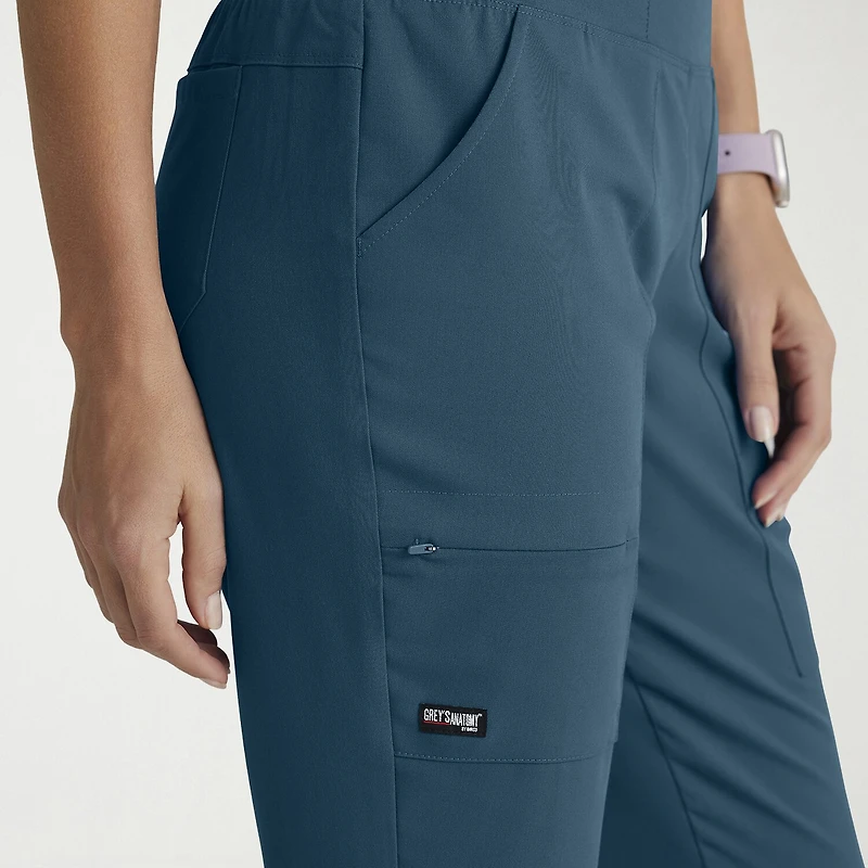 Grey's Anatomy™ by Barco Spandex Stretch Direct Grsp633 Relay 5-Pocket Mid-Rise Straight Leg Womens Petite Fabric Moisture Wicking Wrinkle Resistant Scrub Pant