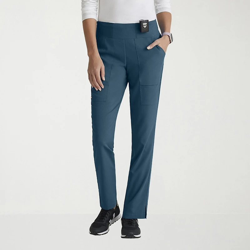 Grey's Anatomy™ by Barco Spandex Stretch Direct Grsp633 Relay 5-Pocket Mid-Rise Straight Leg Womens Petite Fabric Moisture Wicking Wrinkle Resistant Scrub Pant