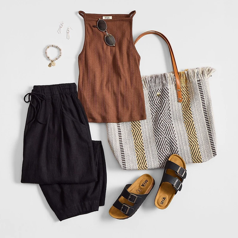 a.n.a Womens Linen Ankle Balloon Pant